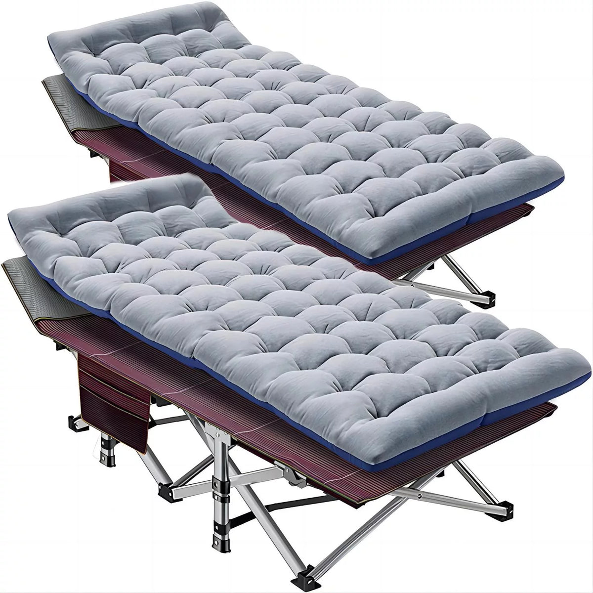 Folding Camping Cot with Cotton Pad & Carry Bag J353