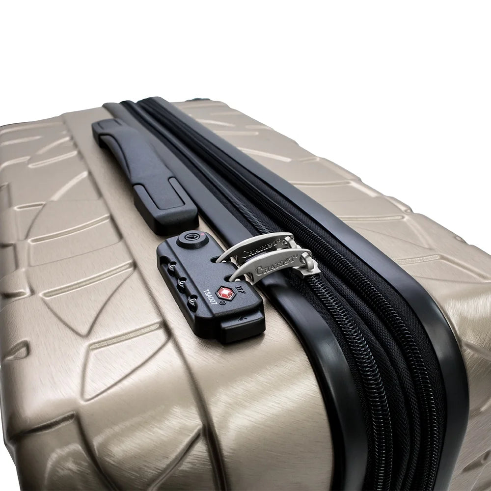 Champagne 3-Piece Expandable Lightweight Spinner Luggage Set L10426