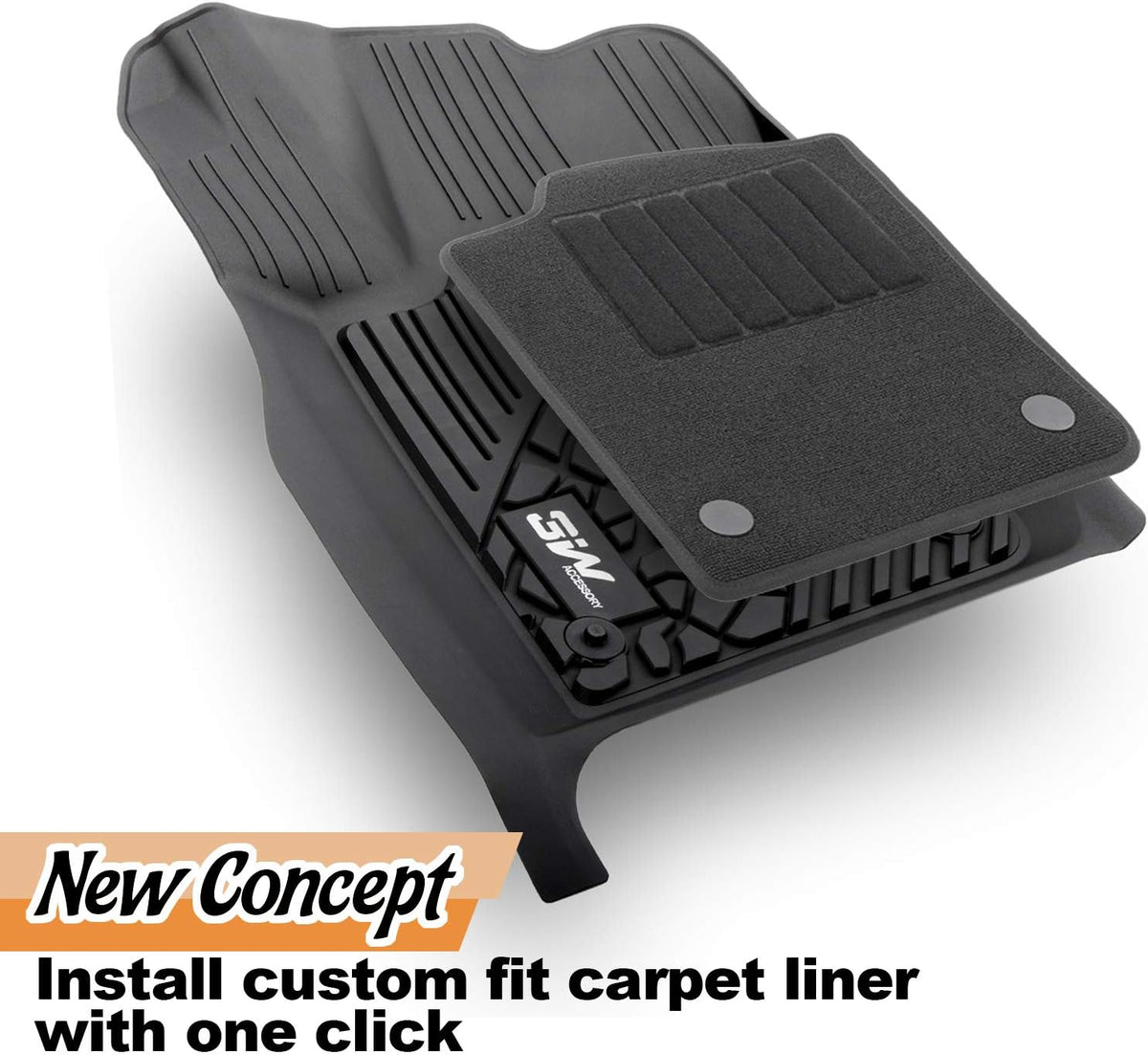 Black Floor Mats with Front Carpet Mats C643