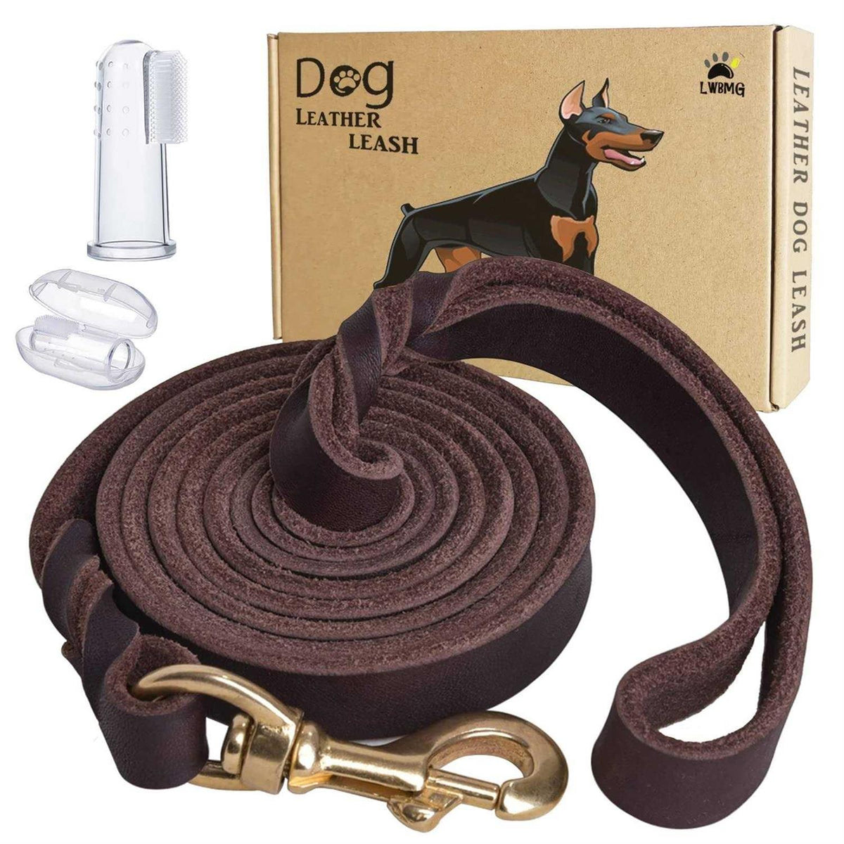 6ft Braided Genuine Leather Dog Leash H575698