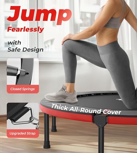 40"/48" Foldable Mini Trampoline with Adjustable Foam Handle B8805