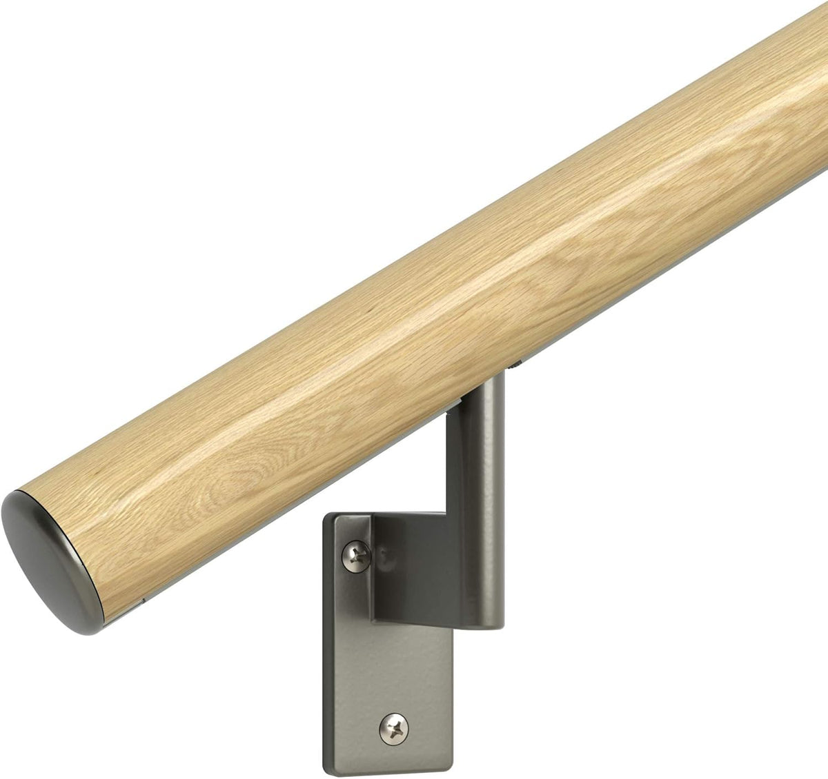 Satin Black Anodized Aluminum Handrail Kit with Wall Brackets and Endcaps W520967