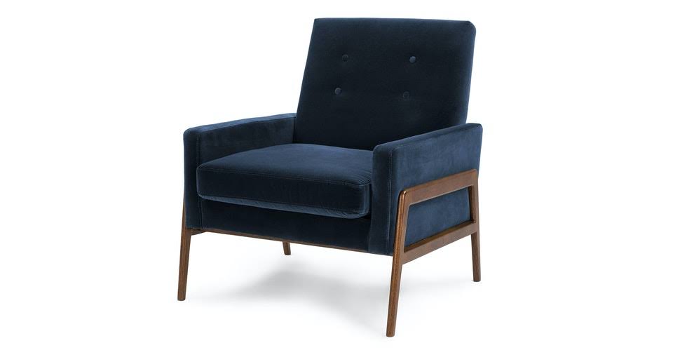 Blue Fabric Accent Armchair U613355