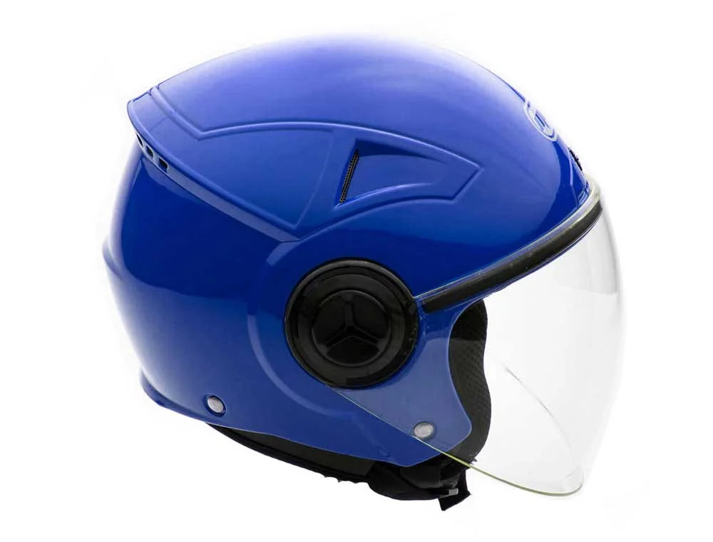 Open Face Motorcycle Helmet Gloss Blue X-Large H71896