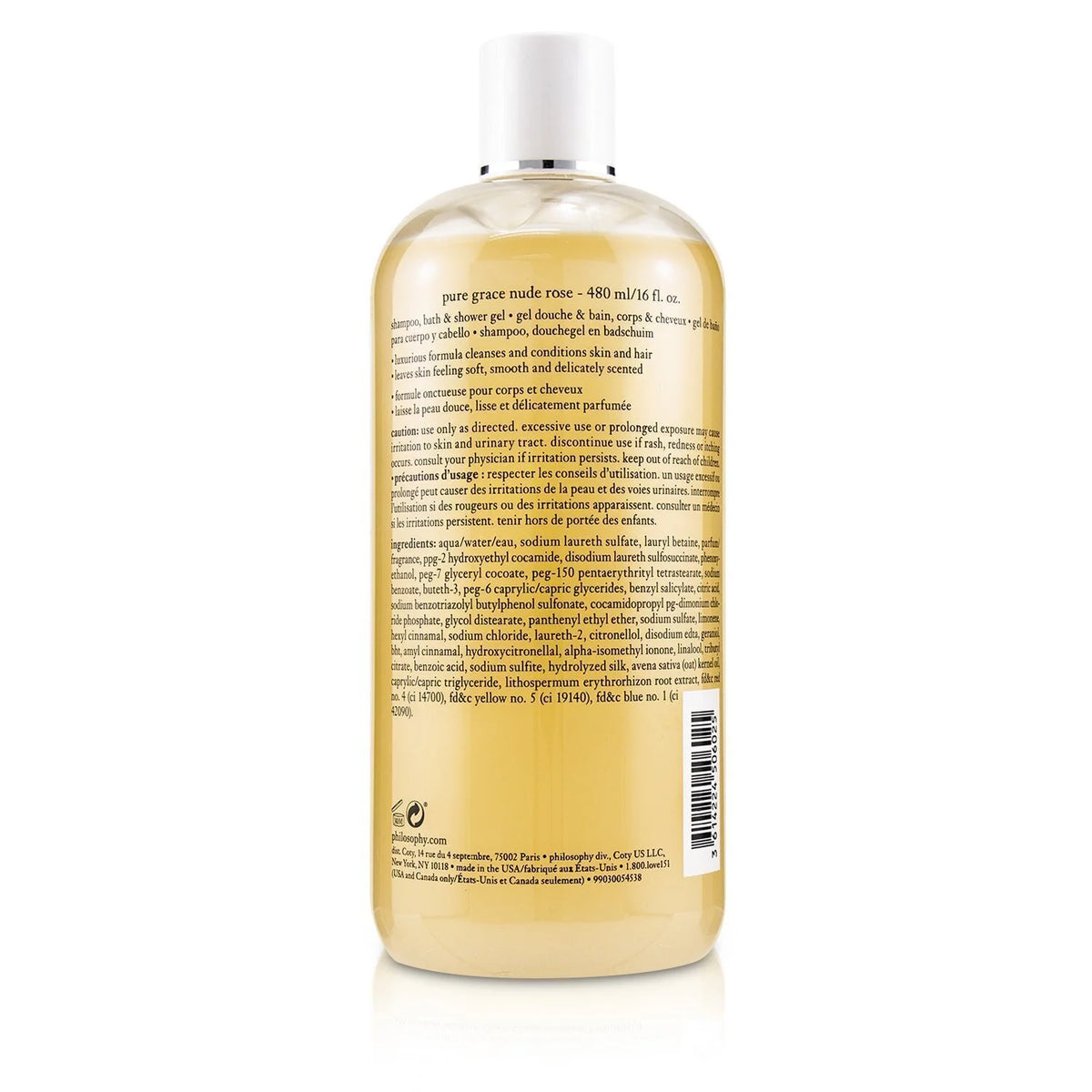 Pure Grace Nude Rose Shampoo, Bath & Shower Gel 480ml/16oz V39250
