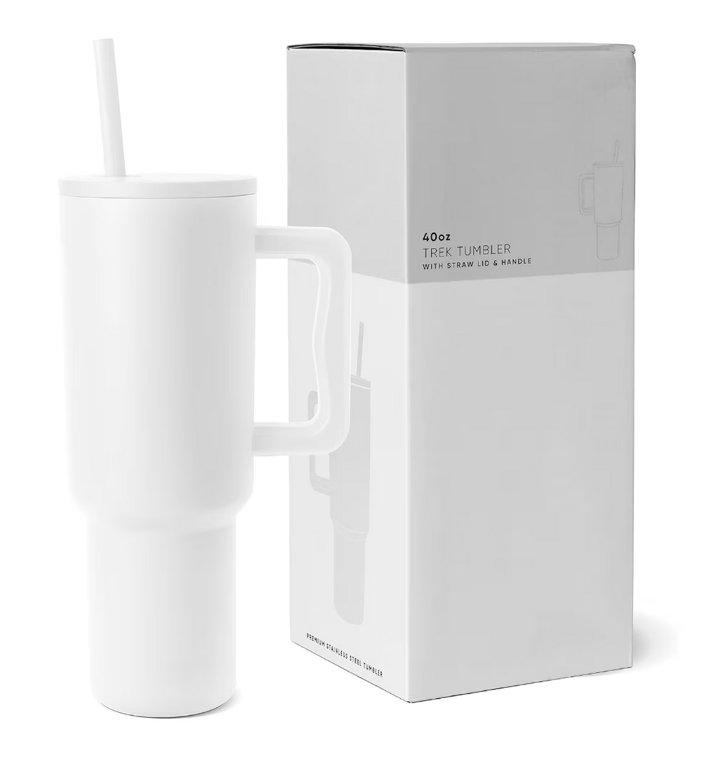 Insulated Stainless Steel Tumbler with Handle and Straw Lid 40oz P131