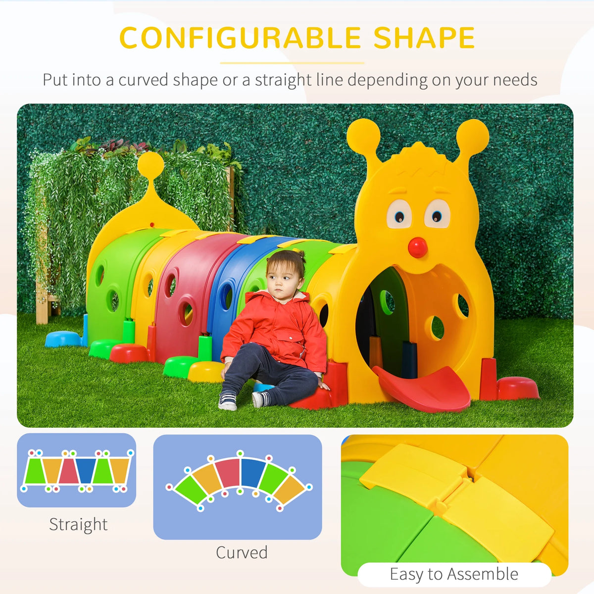 Kids Caterpillar Tunnel Climb-N-Crawl Play C87056