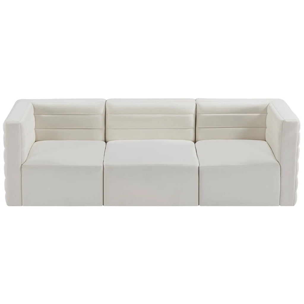 Cream Velvet Modular Sofa O499449