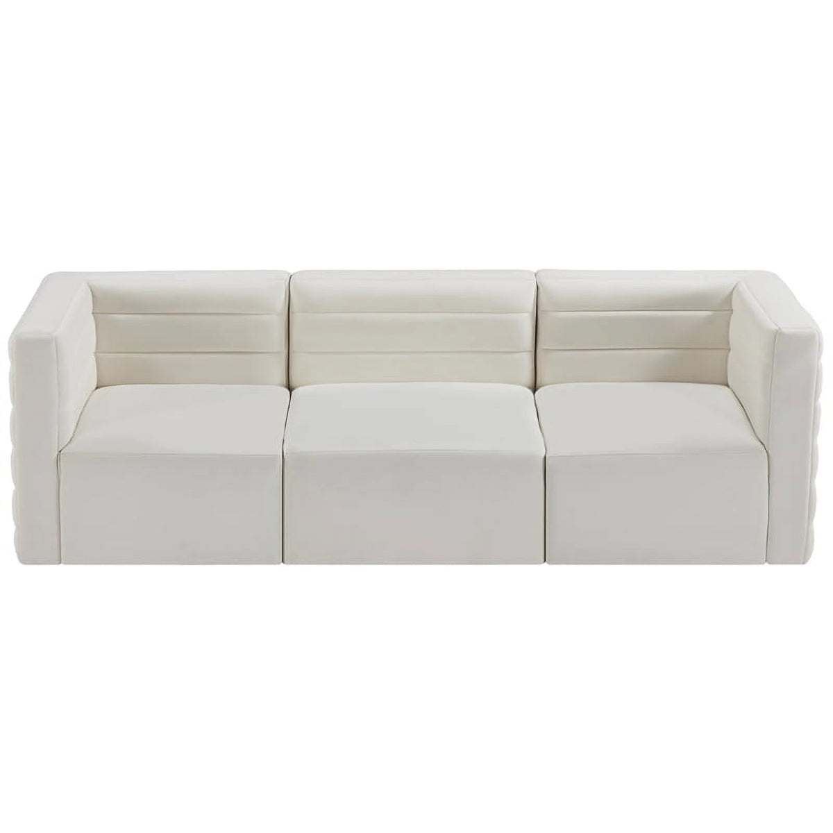 Cream Velvet Modular Sofa O499449