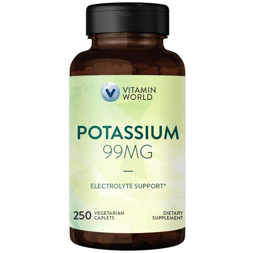 Potassium 99 mg Vegetarian Dietary Supplement 250 Caplets Y250
