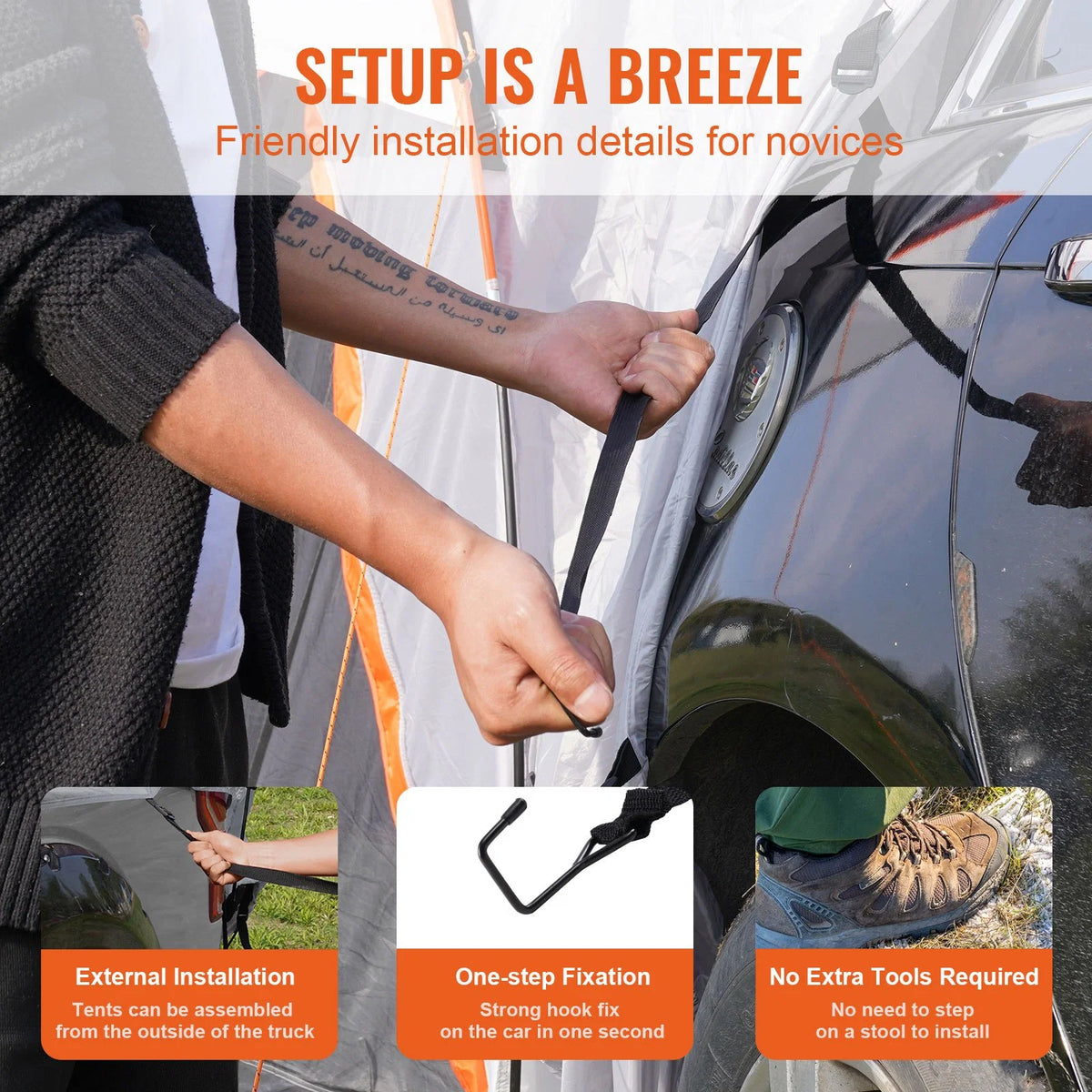 SUV Camping Tent Attachment with Rain Layer I142582