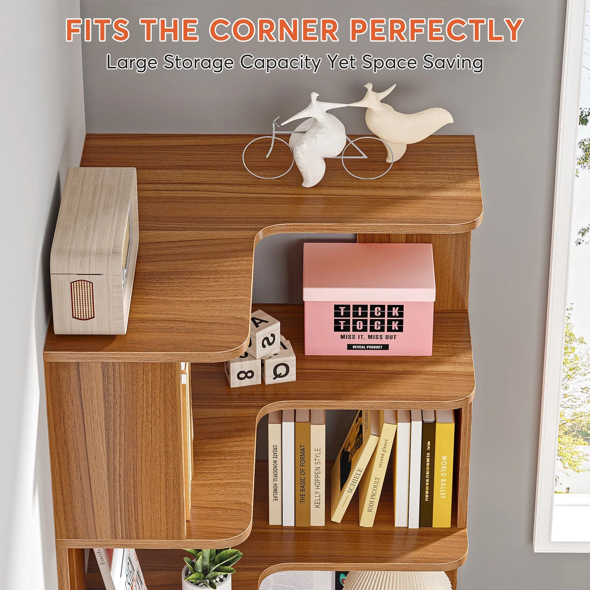 6-Tier Corner Bookshelf R4053