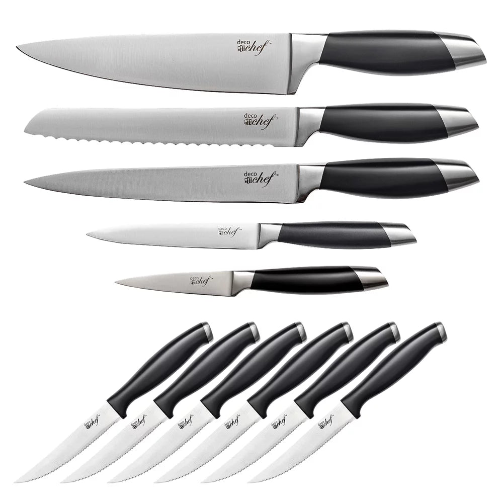 7-Piece Stainless Steel Cookware Set and 12 Piece Knife Set Q234837