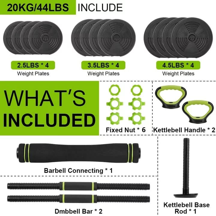 4-in-1 Adjustable Dumbbells Set Y244