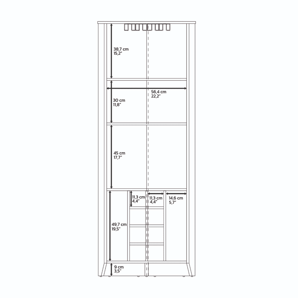 Dark Brown Corner Bar Cabinet L67462