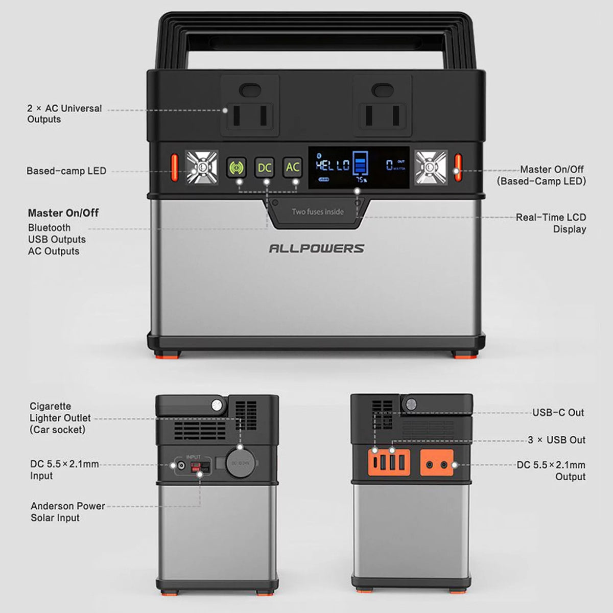 288Wh Portable Power Station with 300 Watt AC Outlets Q735