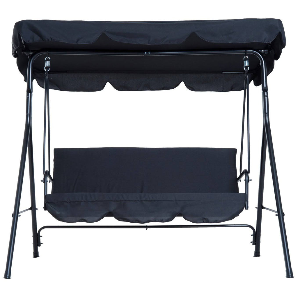 Black Steel 3 Person Porch Swing Q432