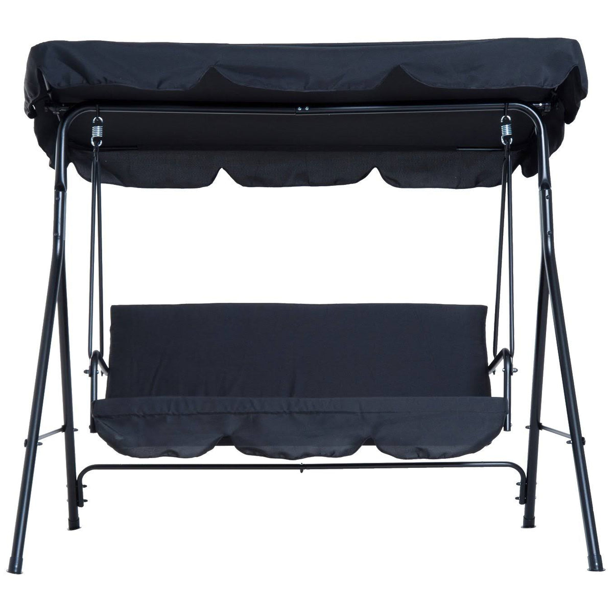 Black Steel 3 Person Porch Swing Q432