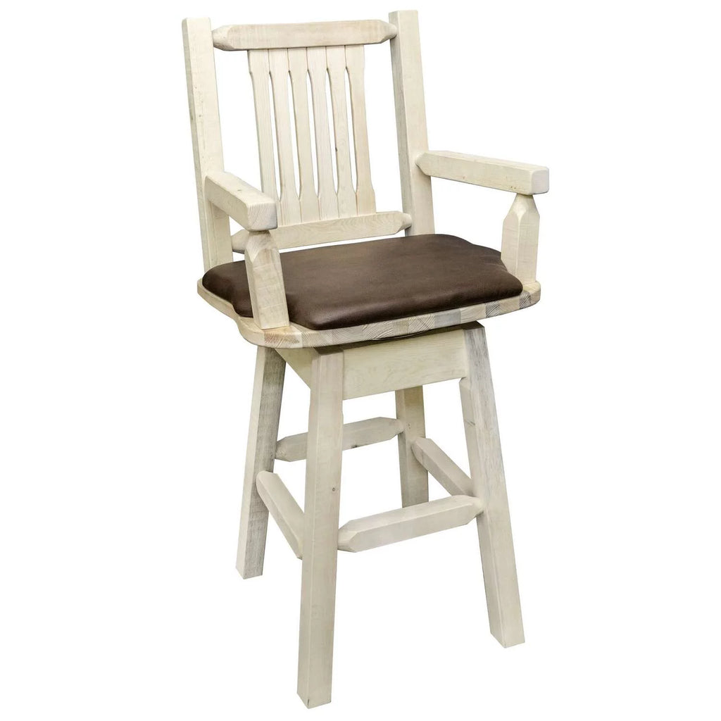 Wood Swivel Barstool in Natural P38042