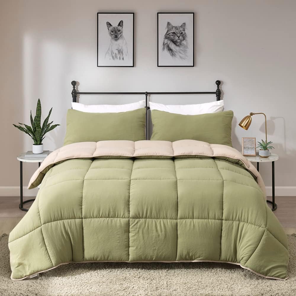 Reversible Down Alternative Comforter Set with Shams C5402