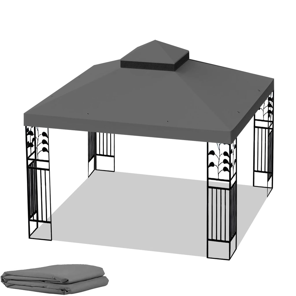 10x10 Ft Double Tiered Gazebo Replacement Canopy X858