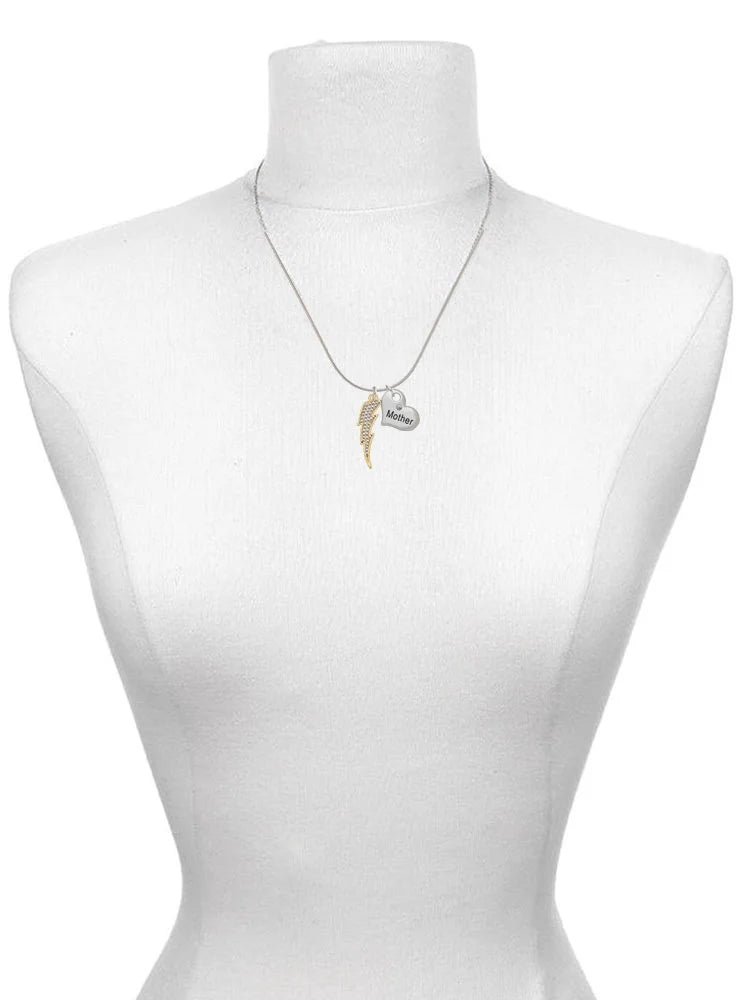 Goldtone Crystal Lightning Bolt Heart Necklaces Set of 2 V185