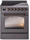 30 Induction Range with Electric Oven in Matte Graphite F5055