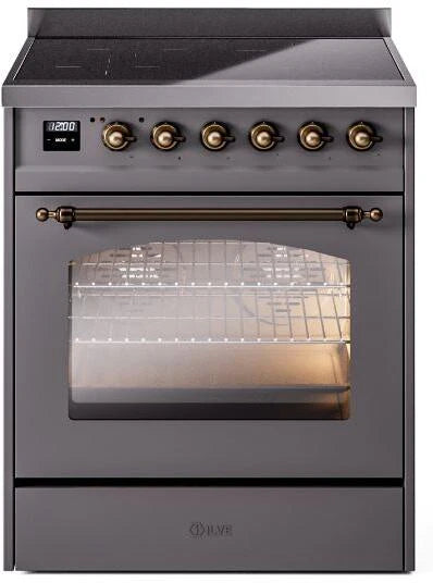 30 Induction Range with Electric Oven in Matte Graphite F5055