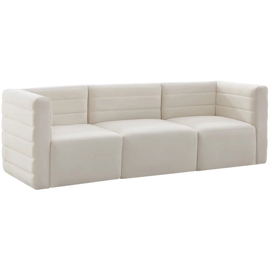 Cream Velvet Modular Sofa O499449