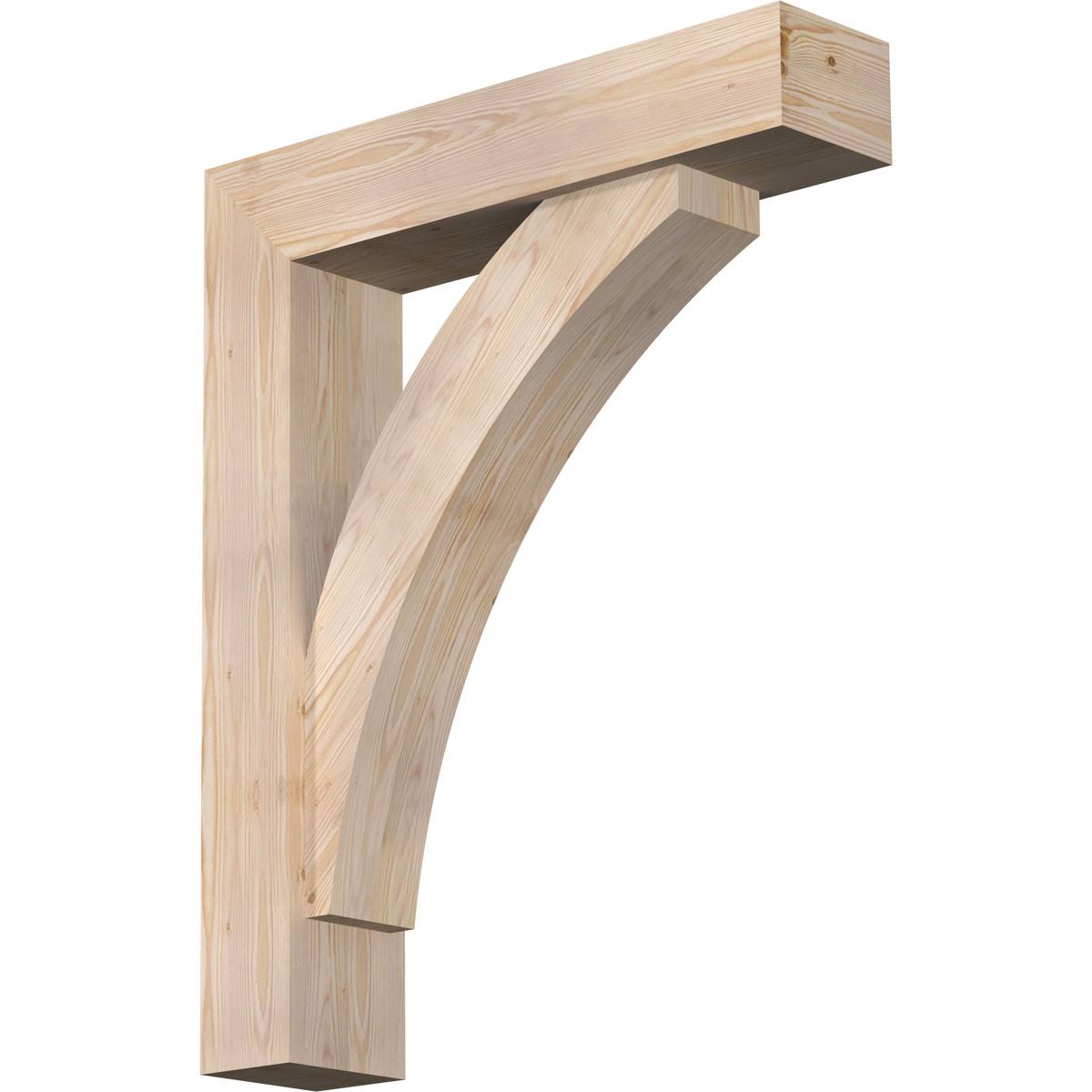Douglas Fir Smooth Bracket with Offset Brace D7374