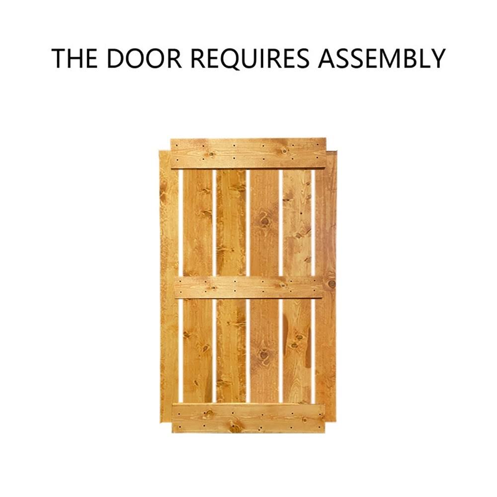 Sage Green Stained Solid Pine Wood Interior Double Sliding Barn Door with Hardware Kit W148531