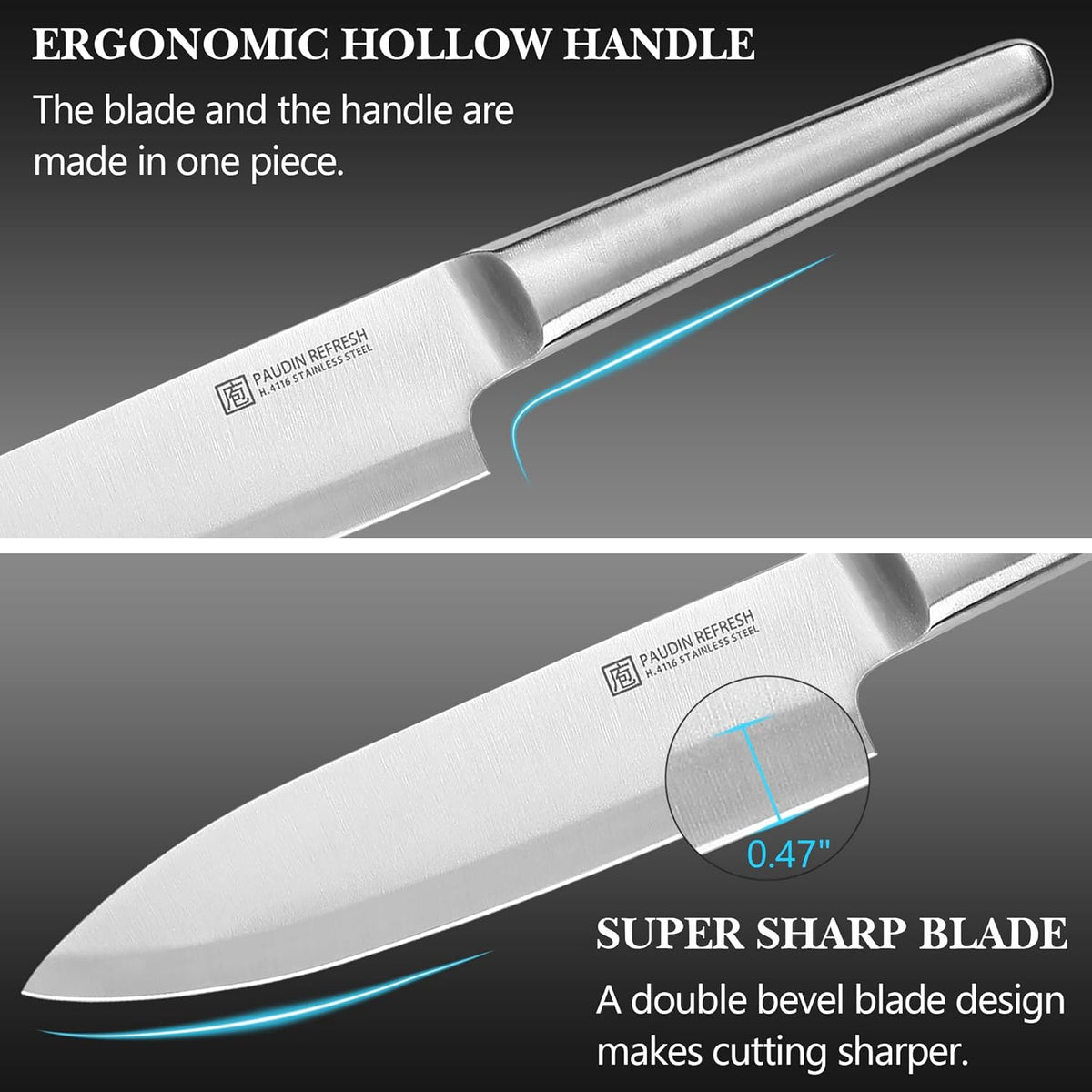 5 Pc German Stainless Steel Chef Knife Set C393