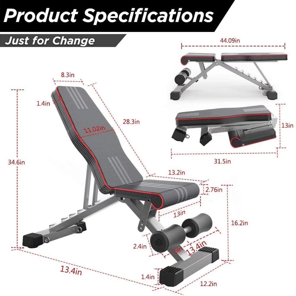 Adjustable Folding Weight Bench 330lbs Capacity X317