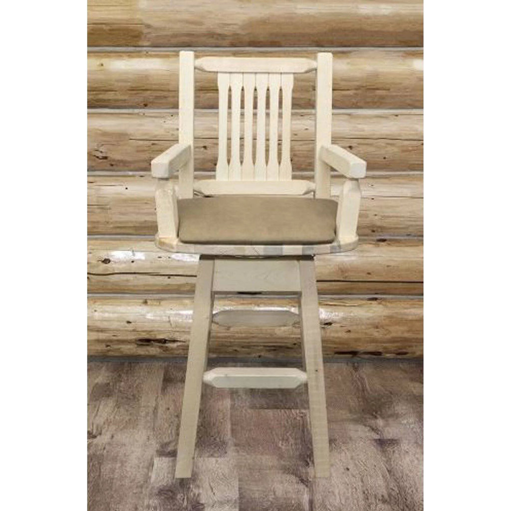 Wood Swivel Barstool in Natural P38042