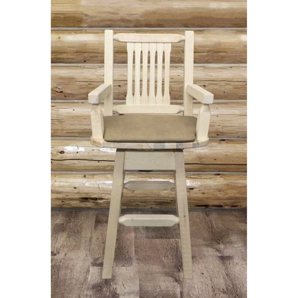 Wood Swivel Barstool in Natural P38042