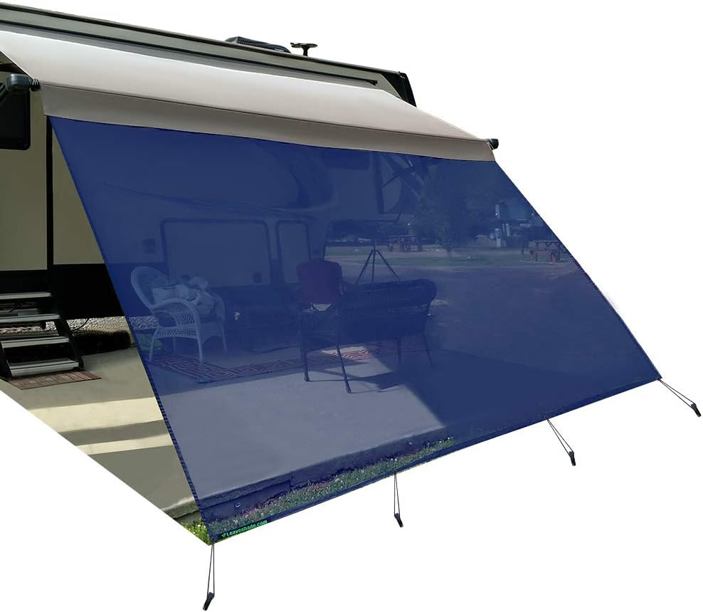 7' X 13' 3'' Brown Mesh RV Awning Sun Shade Y47131