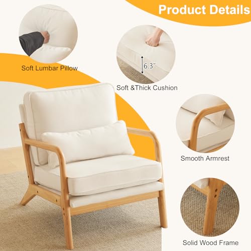 Beige Upholstered Fabric Accent Chairs Set of 2 F44823