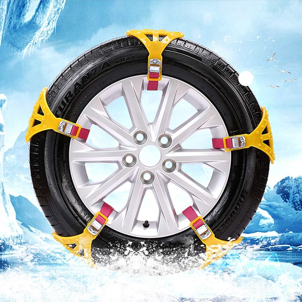 8Pcs Anti-Skid Snow Chains for Tyres, Universal 165-285mm I53855
