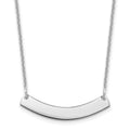 14k White Gold Curved Blank Bar Necklace C20178