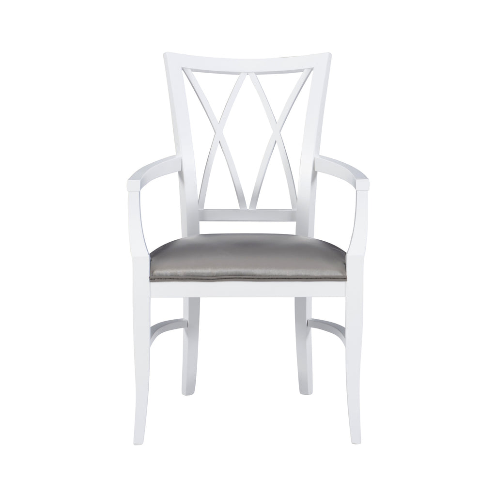 White Wood Dining Arm Chair B76495