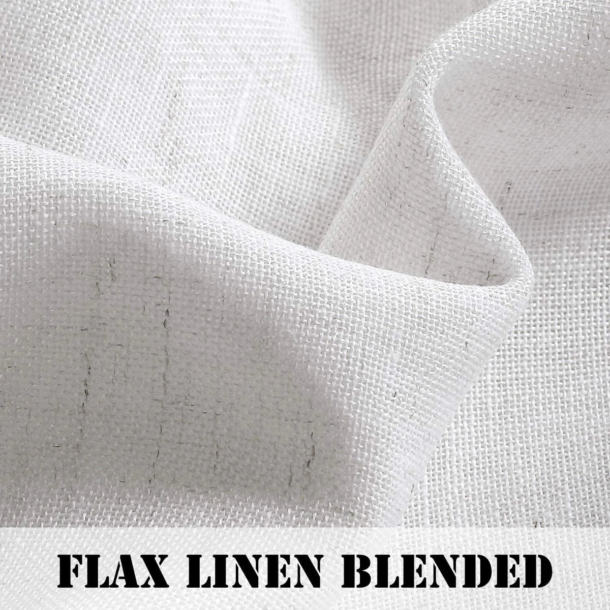 Natural Linen Blended Light Filtering Curtains Set of 2 White 52" x 96" J333187