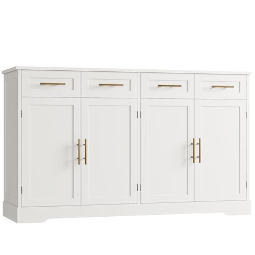 60" Ash Gray Buffet Sideboard with 4 Drawer Z590