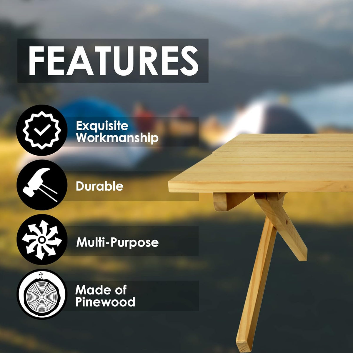 Pinewood Folding Table C282485