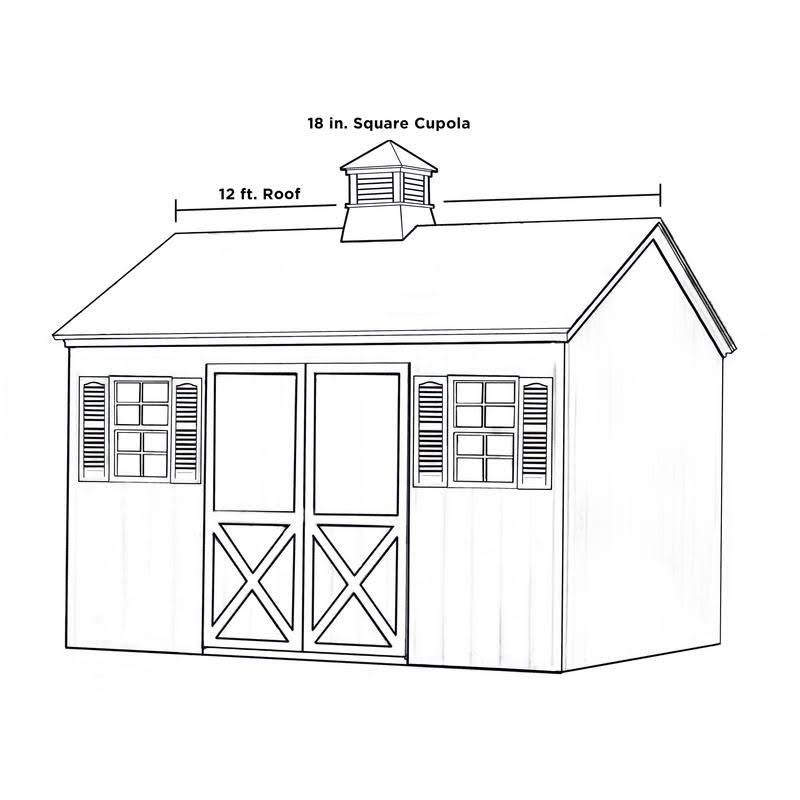 18x22 x 22x22 Black Aluminum Roof Cupola R9463
