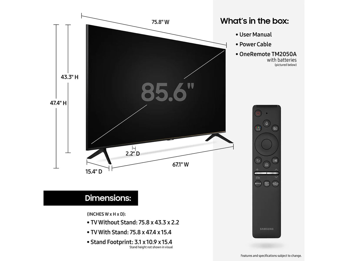 86 Class Crystal UHD LED Smart TV T261