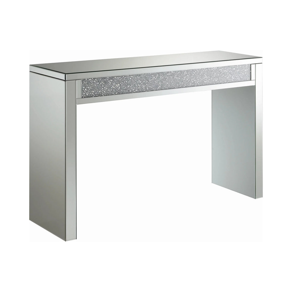 Rectangular Sofa Table Silver and Clear Mirror Y3911