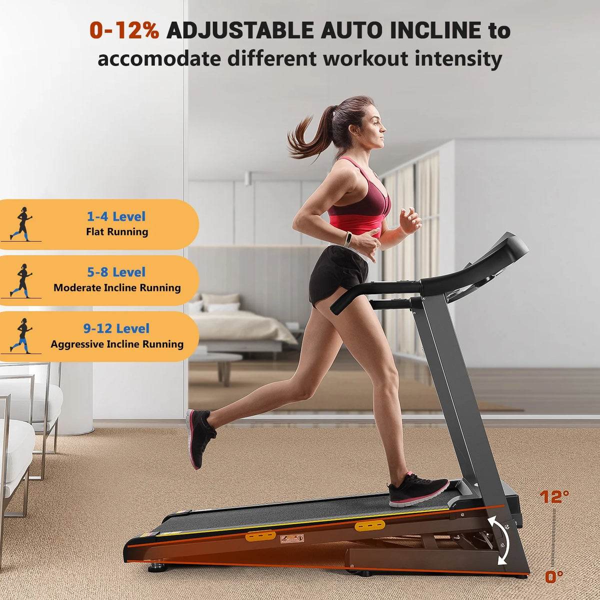 2.5 HP Treadmill with 12% Auto Incline J701004