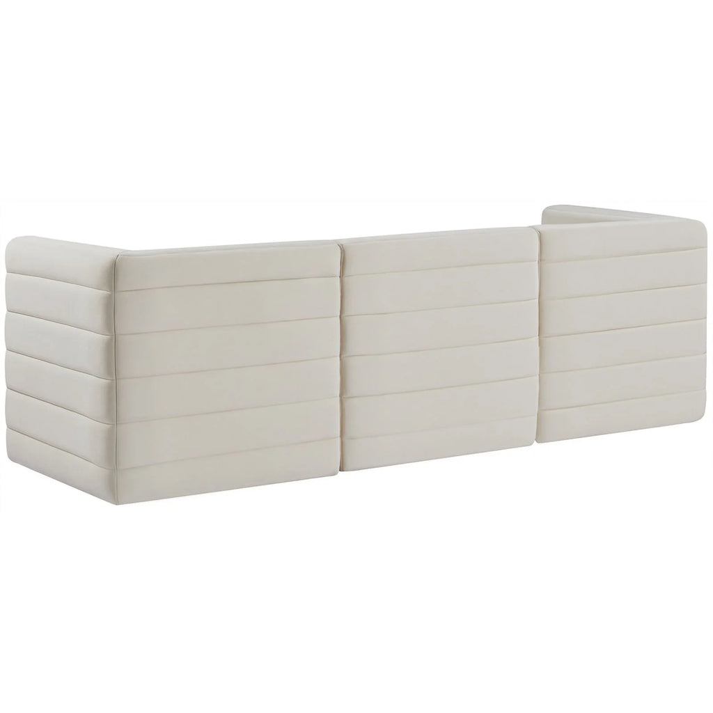 Cream Velvet Modular Sofa O499449