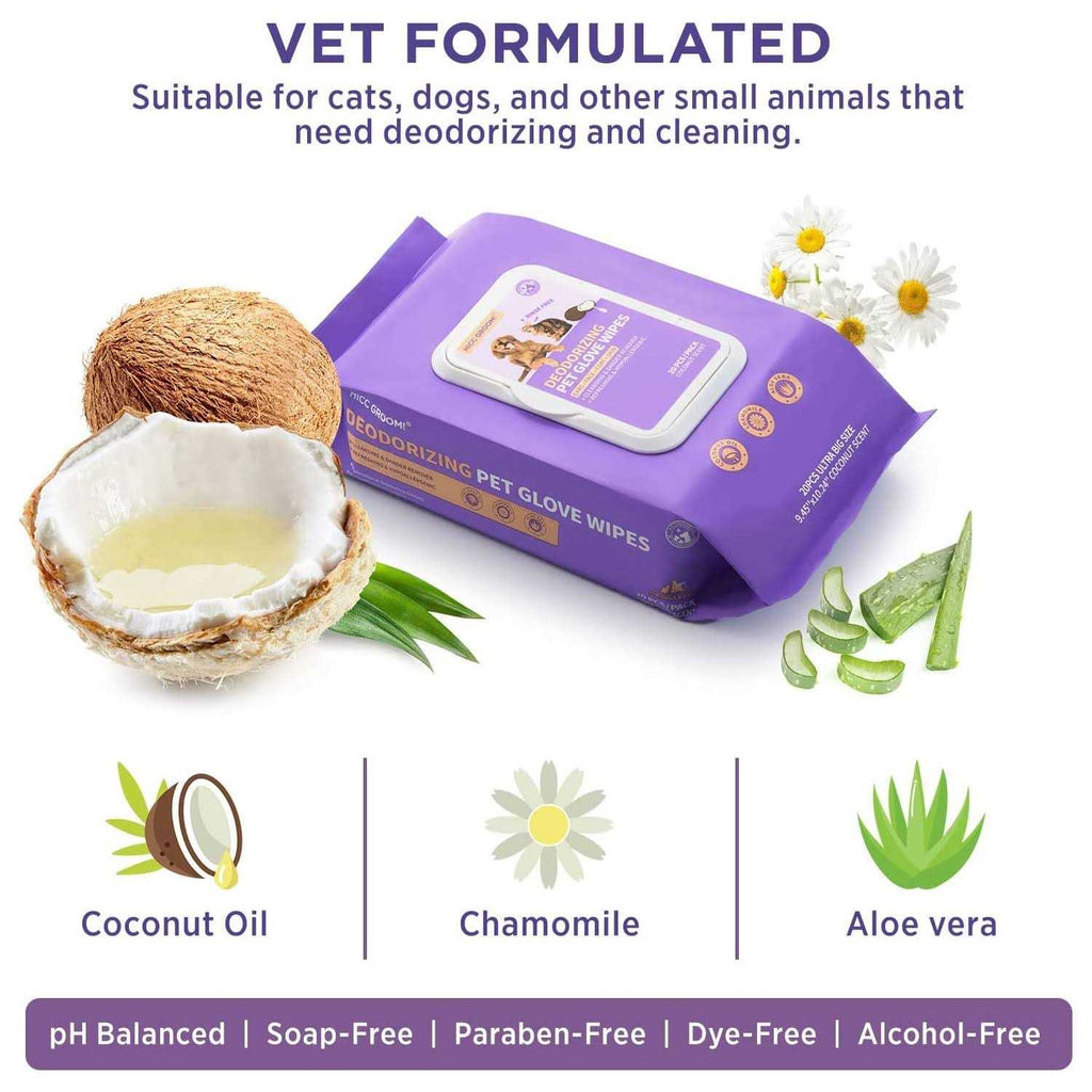 Deodorizing Pet Glove Wipes 20 pc I927