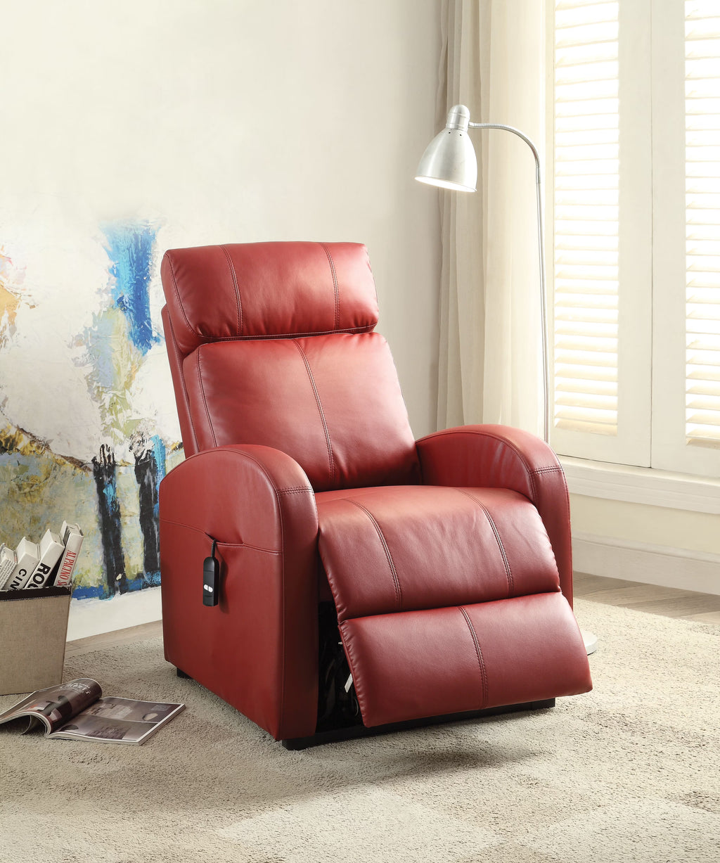 Red PU Power Lift Recliner T590198